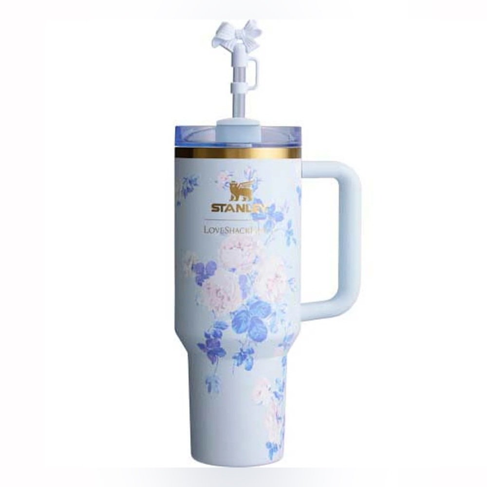 Stanley x Love Shack Fancy Everblooming Rosettes Blue Quencher 40 oz Tumbler
